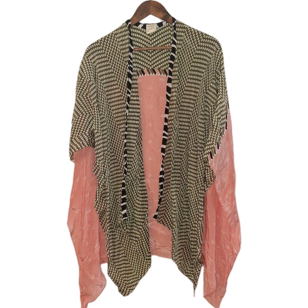 Anthropologie Custom A Peace Treaty Womens Kimono OS Viscose Flowy Boho Festival